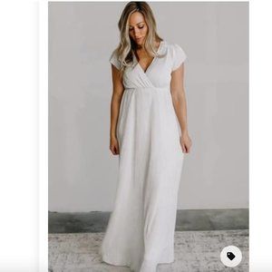 NWT Baltic Born Athena White | Pearl Pleated Maxi in size s